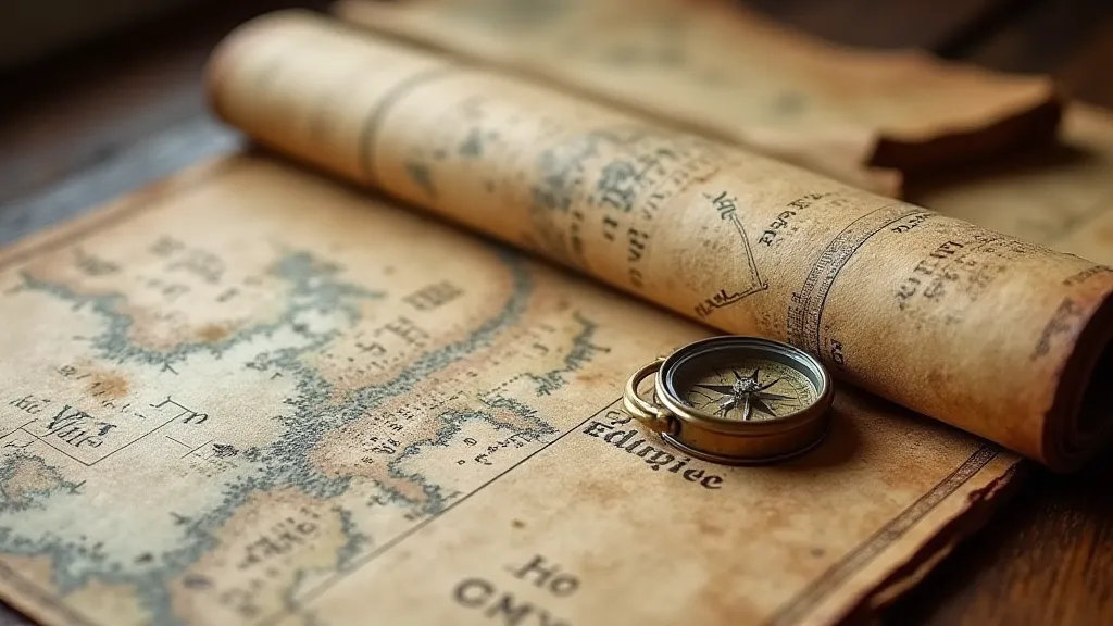 Antique maritime chart with handwritten annotations.