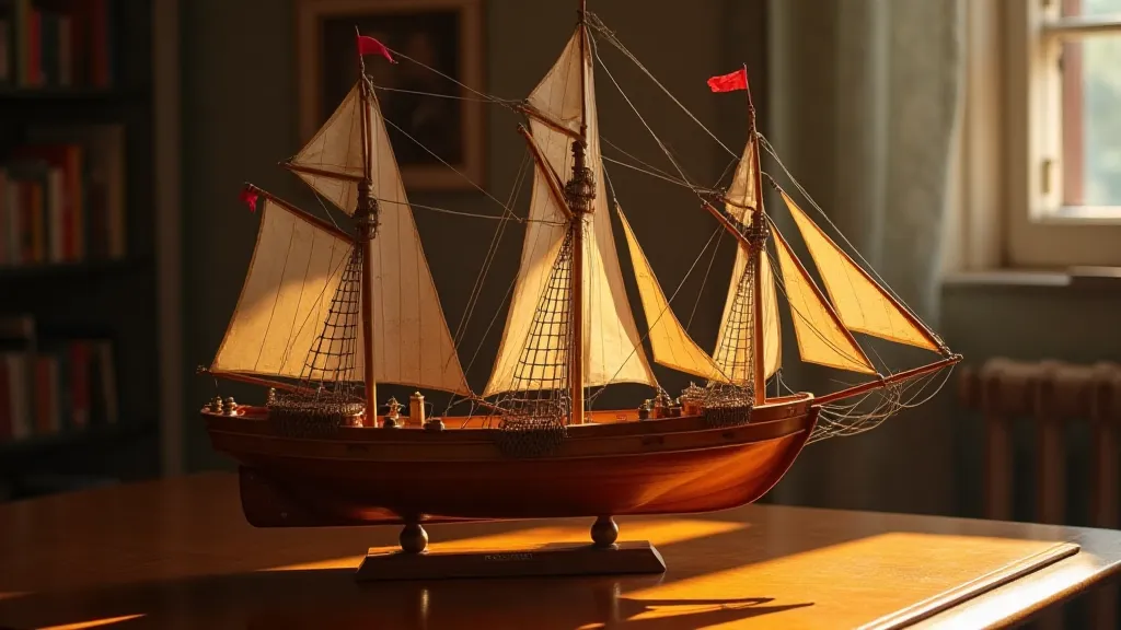 Finished model ship with subtle imperfections