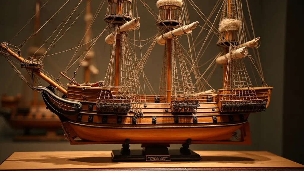 Completed model ship
