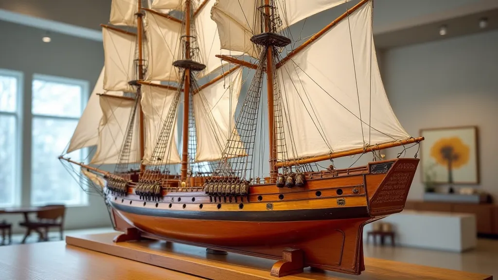 Finished wooden model clipper ship