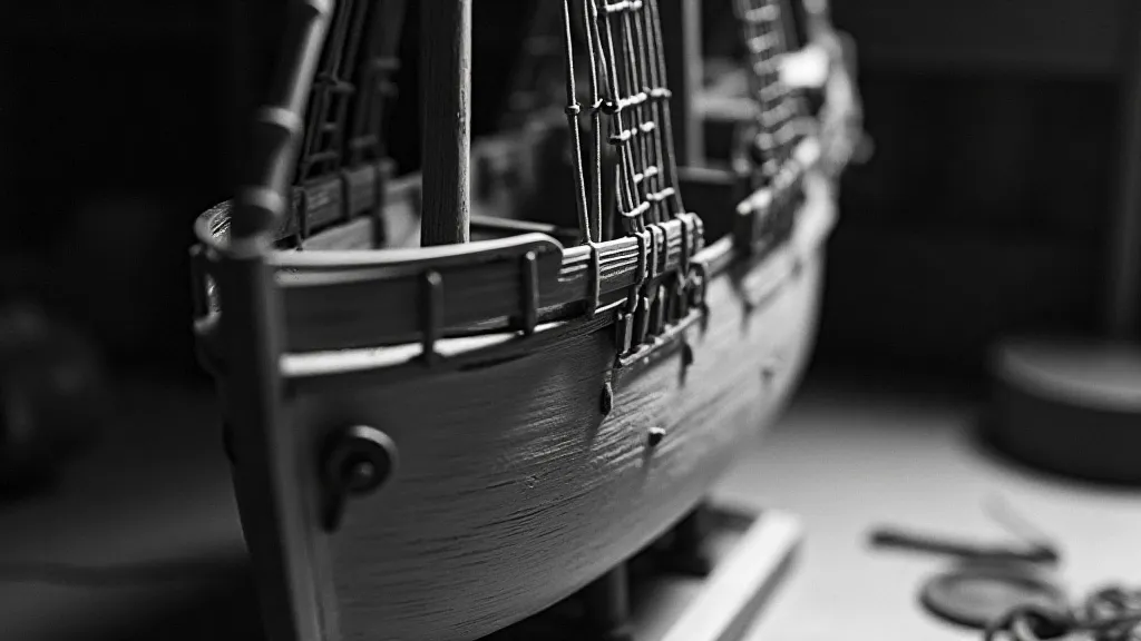 Close-up of wooden hull planking