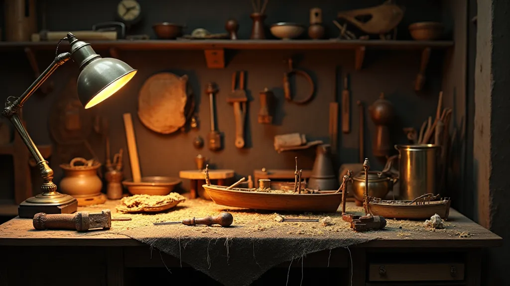A model ship building workshop