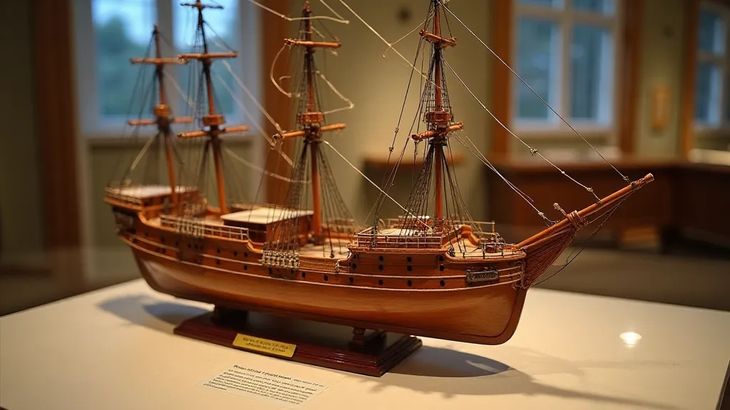 Completed Model Ship in a Museum