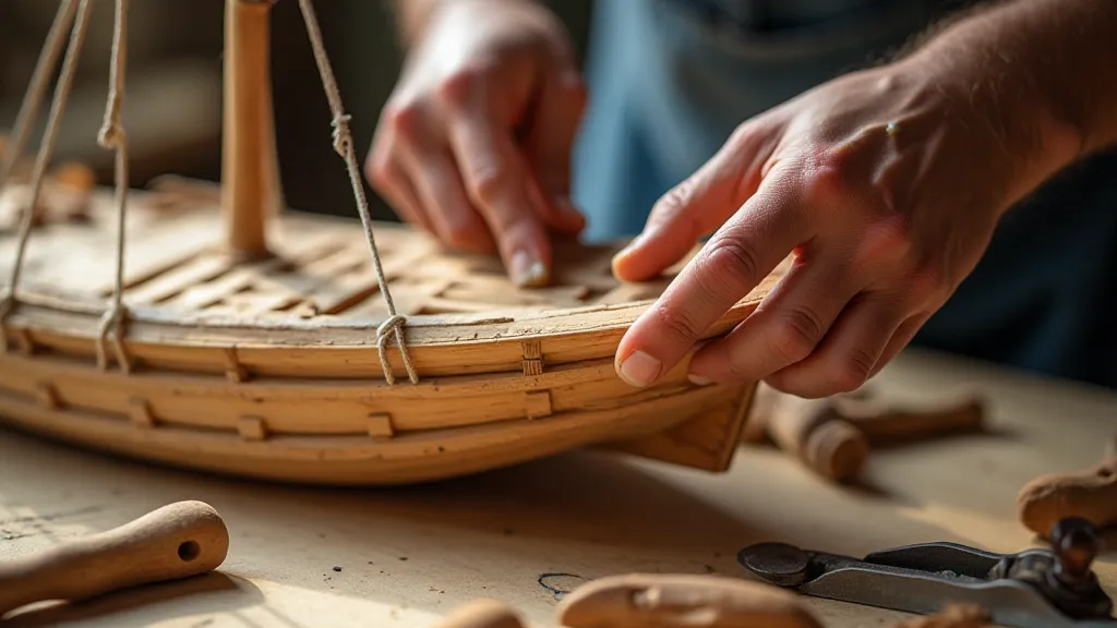 Craftsman Planking a Ship