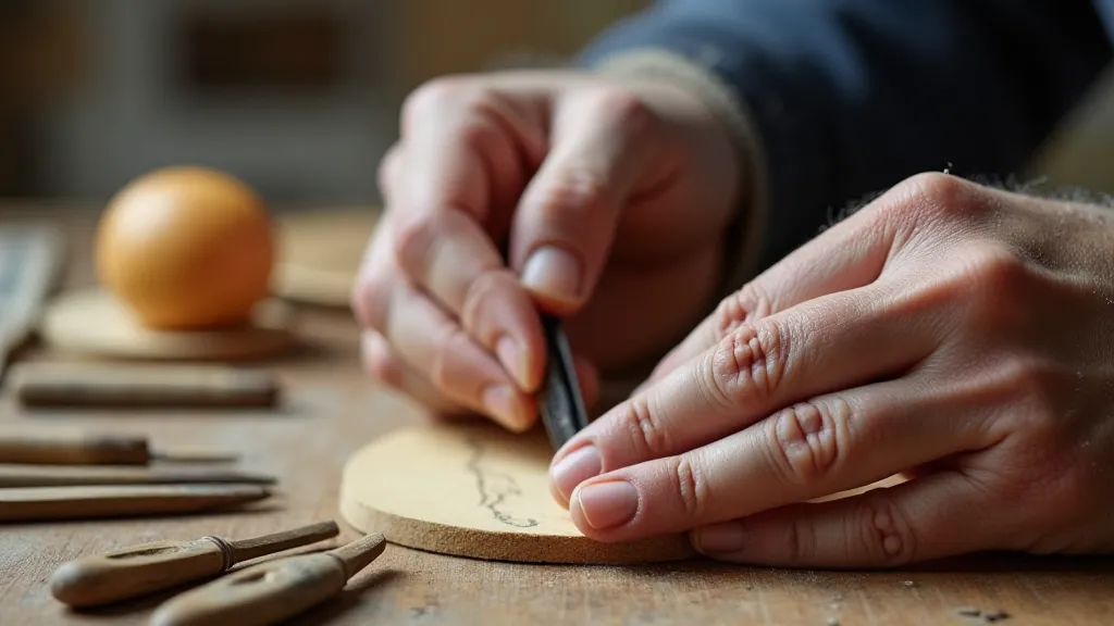 Detailed sanding of a wooden plank