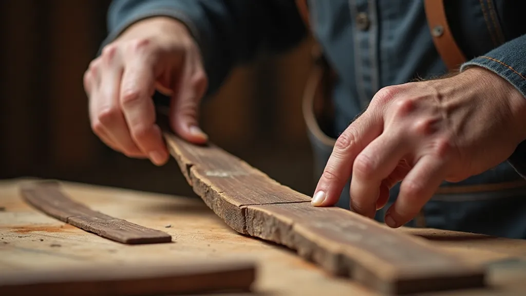 Craftsman sanding walnut wood